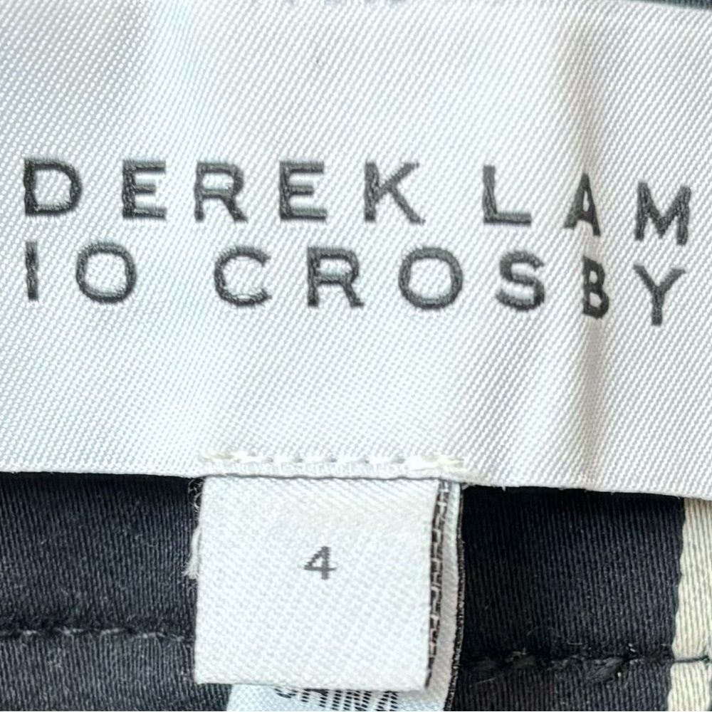 DEREK LAM 10 CROSBY Cropped Striped Straight Leg Trouser In Black White - Picture 8 of 8